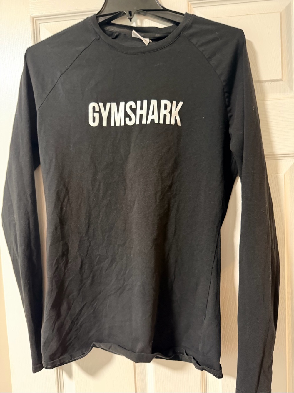 Gymshark Black Crewneck with White Logo Text